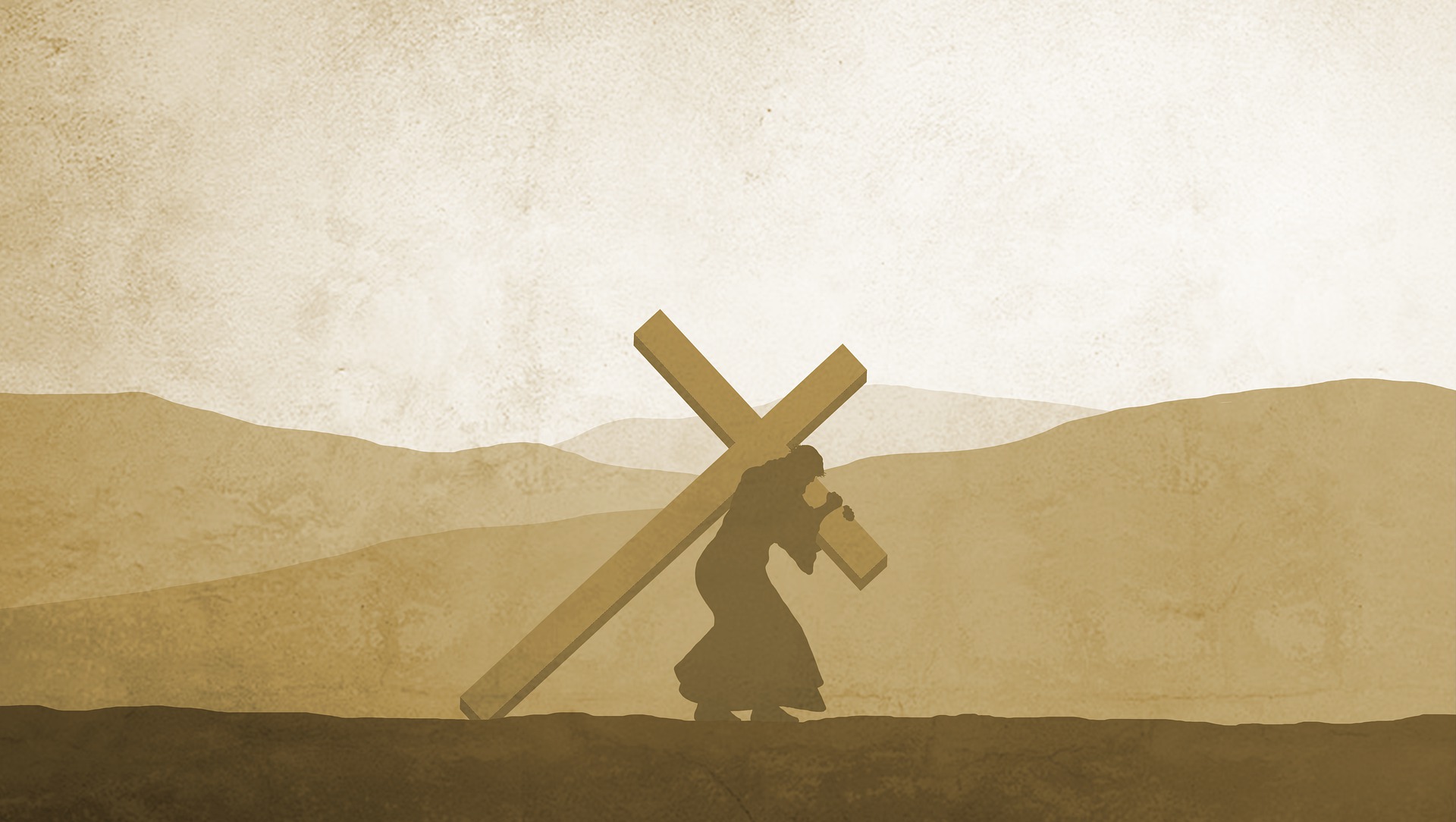 man carries a cross